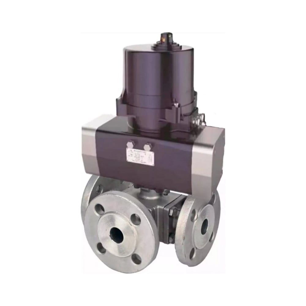 Изображение товара Кран шаровой DN.ru 316-316-PTFE L-тип Ду100 Ру16 эл.привод ЭПВП-020 220В D160-63038