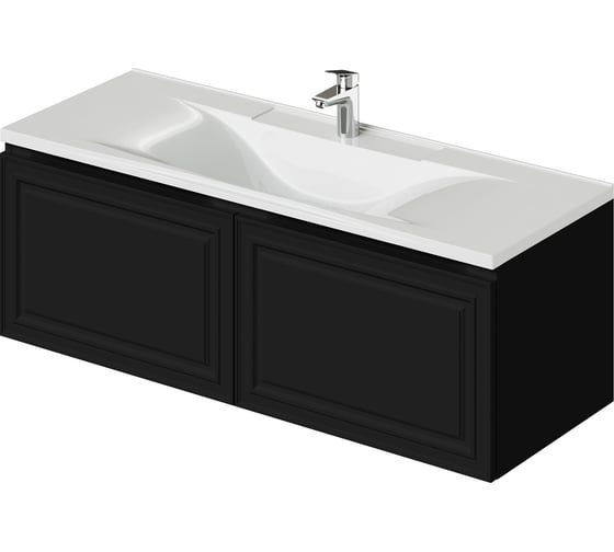 Изображение товара Тумба с раковиной в ванную ИТАНА Verona 2.0 120 1196x455x433 Черный софт 4657836466843