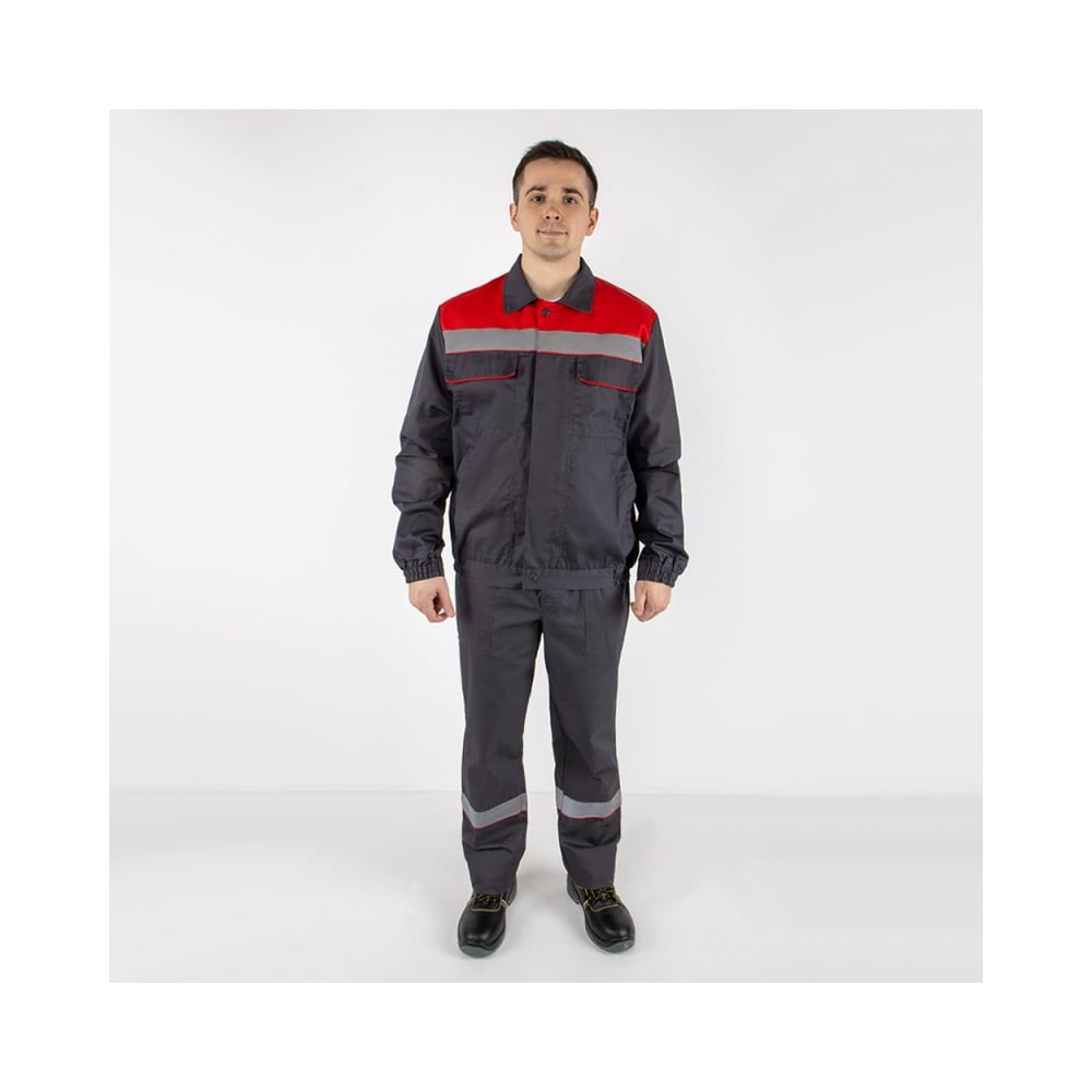 Изображение товара Костюм MILL ПРОФИ серый/красный куртка и брюки 56-58/170-176