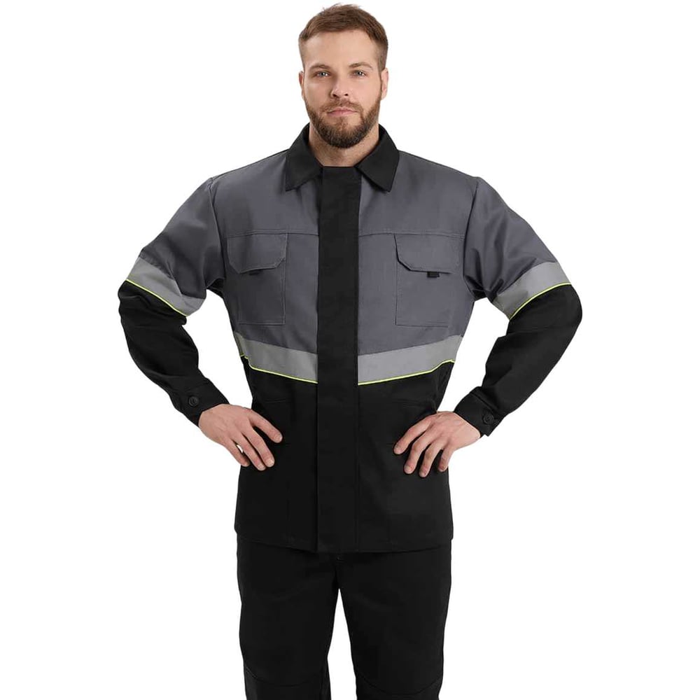 Изображение товара Мужской рабочий костюм Уралспецзащита Южная Широта серый/черный размер 72-74