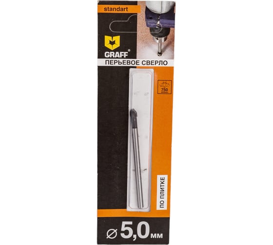 Изображение товара Сверло по стеклу и керамике 5x65 мм GRAFF 800562