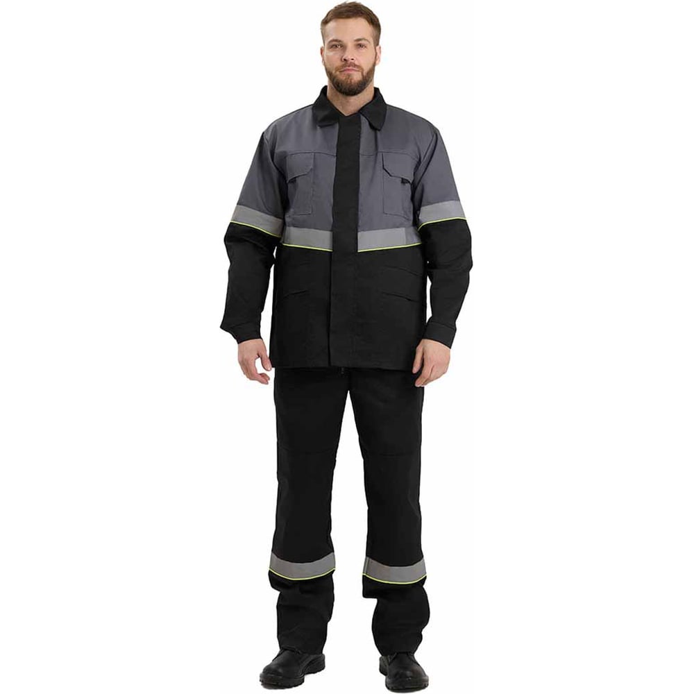 Изображение товара Летний мужской костюм Уралспецзащита Южная широта куртка брюки серый черный 72-74