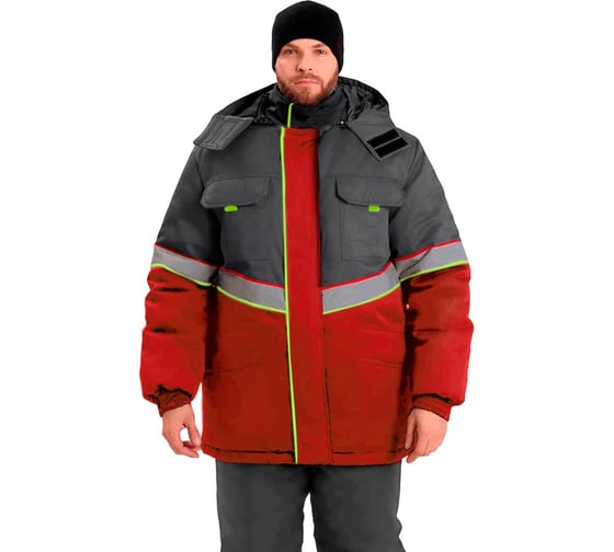 Изображение товара Куртка мужская утепленная Уралспецзащита Северная широта цвет красный/серый размер 72-74/182-188 з43-ку-кр-72-182