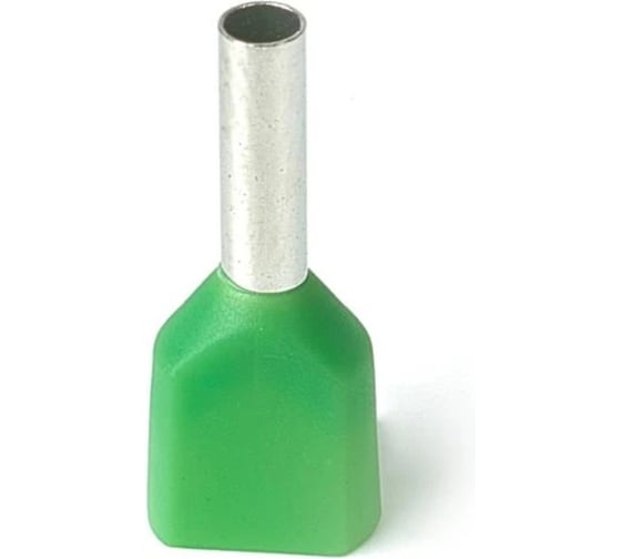 Изображение товара Наконечник HLT Ншви(2) штыревой втулочный изолированный двойной, 1008 зелёный 20шт. (45уп./уп.) 084-04-427
