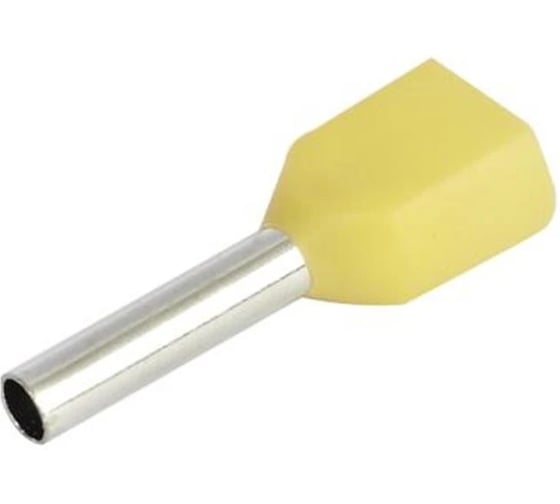 Изображение товара Наконечник HLT Ншви(2) штыревой втулочный изолированный двойной, 1010 желтый 100шт. (25уп./уп.) 084-04-63