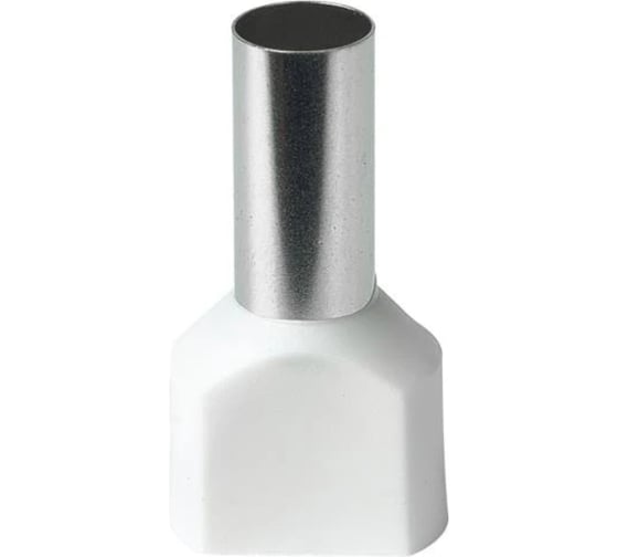 Изображение товара Наконечник HLT Ншви(2) штыревой втулочный изолированный двойной, 10-14 белый 100шт. (2уп./уп.) 084-04-67