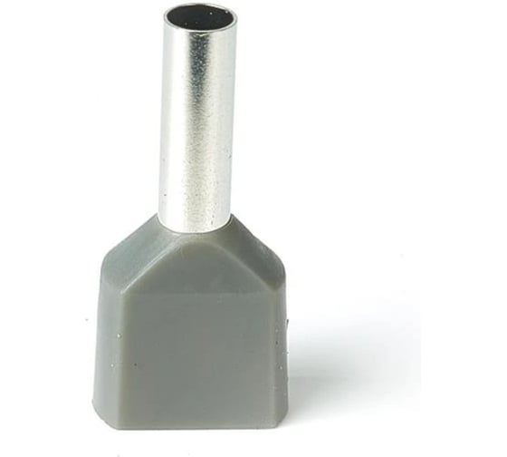 Изображение товара Наконечник HLT Ншви(2) штыревой втулочный изолированный двойной, 2510 серый 20шт. (30уп./уп.) 084-04-423