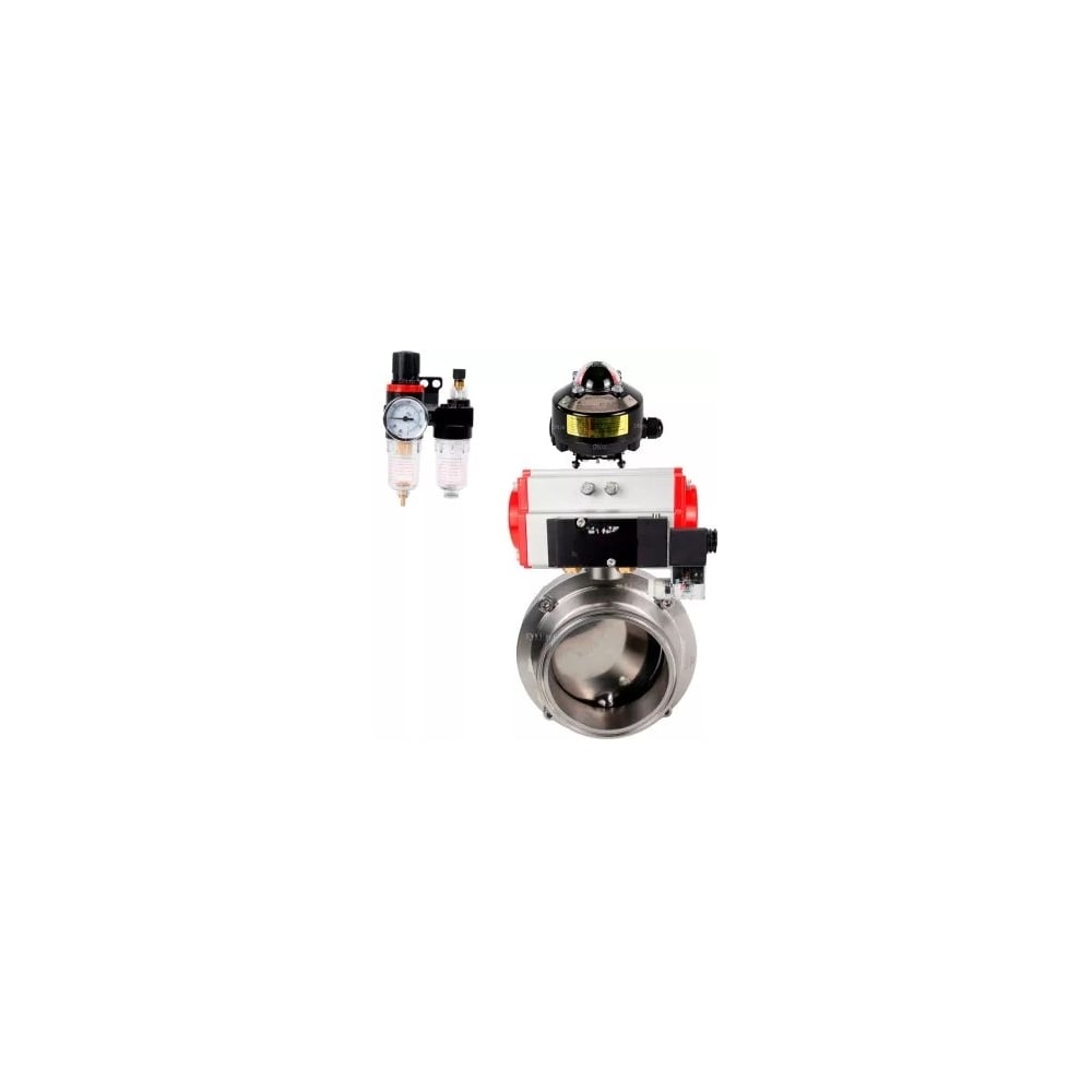 Изображение товара Затвор DN.ru clamp 304-304-Sil Ду20 Ру10 из нержавеющей стали для пищевой промышленности