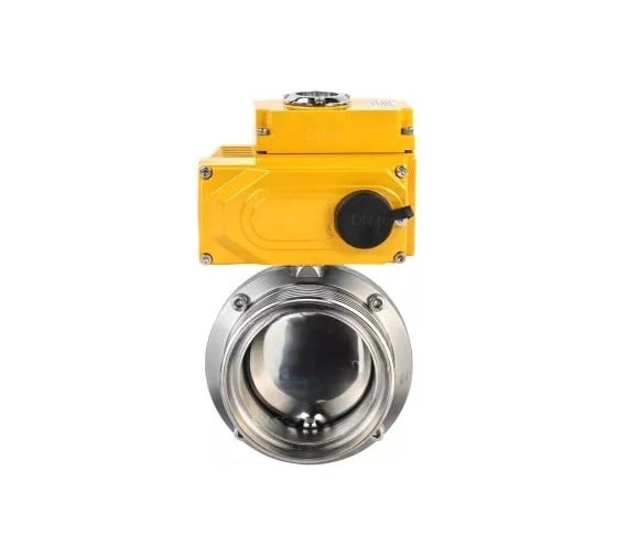 Изображение товара Затвор DN.ru дисковый 304-304-EPDM-2W-W-H Ду80 Ру10 пищ.нерж.сталь,эл.привод 220В D050-73291