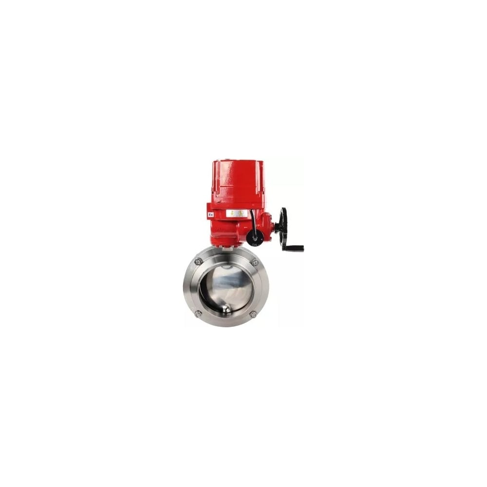 Изображение товара Затвор DN.ru clamp 304-304-Sil-2W-C-H Ду80 нержавеющая сталь электропривод 24 В