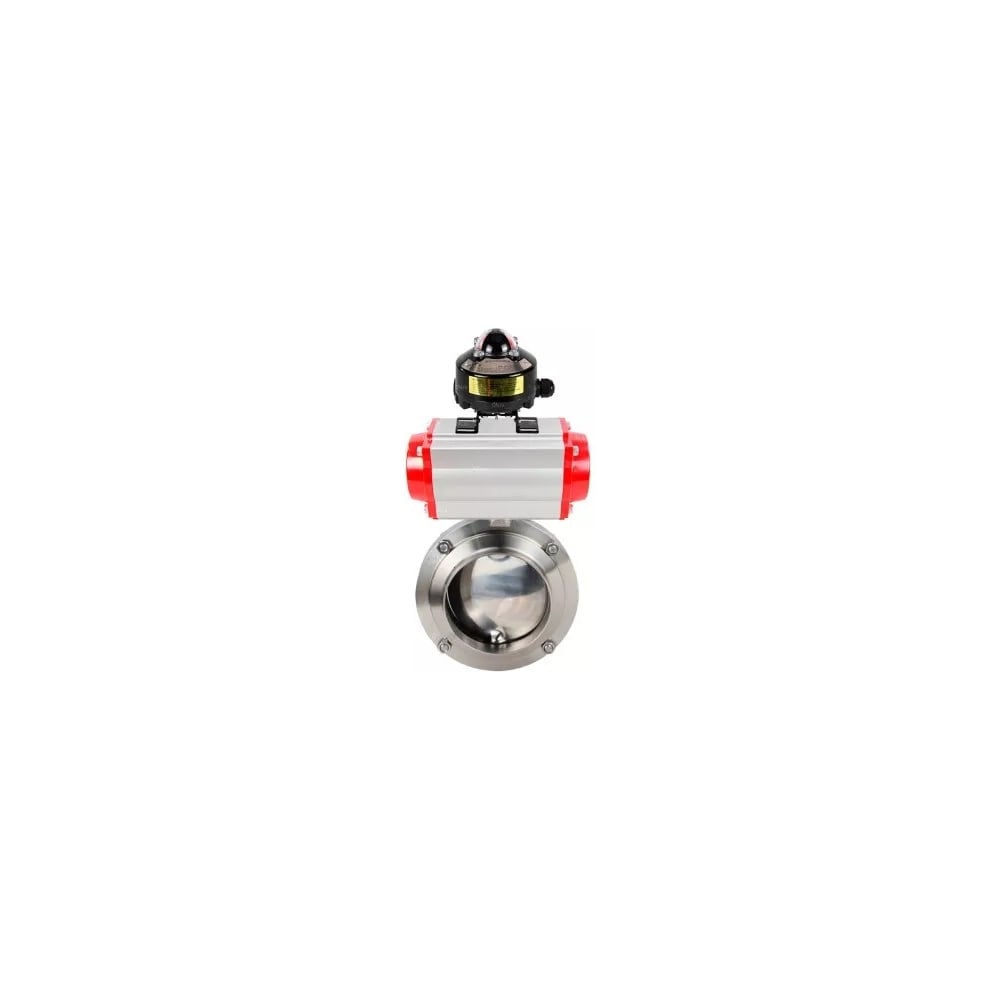 Изображение товара Затвор DN.ru clamp 304-304-Sil-2W-C-H из нержавеющей стали, пневмопривод, DN20