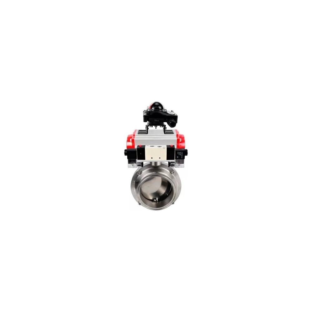 Изображение товара Затвор DN.ru clamp 304-304-EPDM-2W-C-H Ду20 ручной пневмопривод нержавеющая сталь