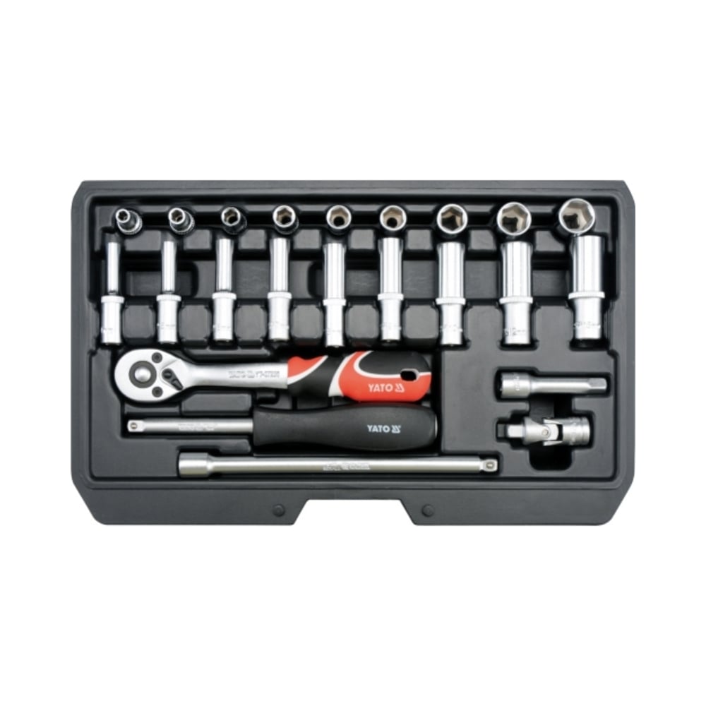 Изображение товара Набор торцевых головок YATO 1/4" 23 предмета YT-14451