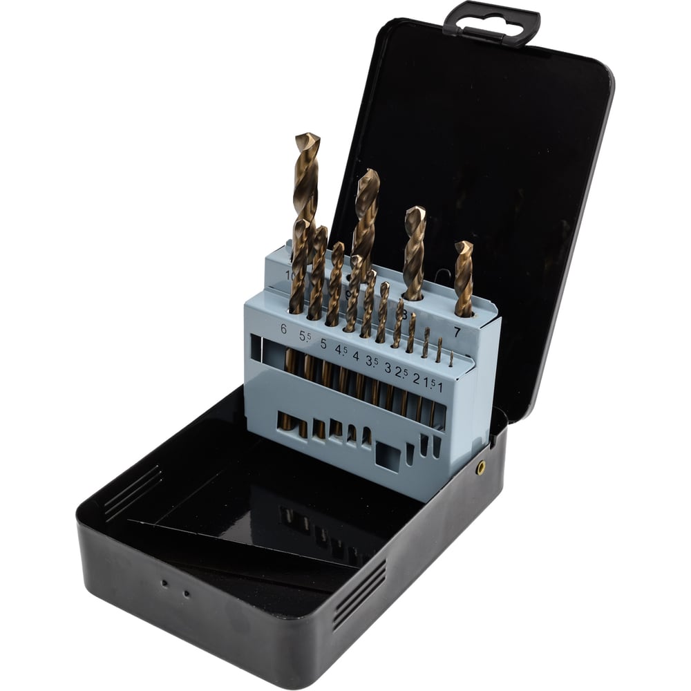 Изображение товара Набор сверл по металлу Р6М5К5, 1-10 мм, 15 штук