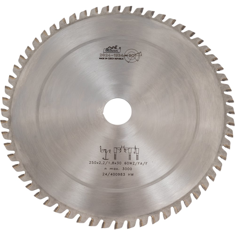 Изображение товара Пила дисковая TCT PILANA 250x2.2/1.8x30 z60 64 WZ/FA/F CT00650411