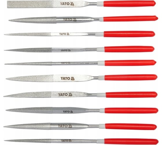 Изображение товара Набор алмазных надфилей YATO 4x160x50 мм 10 предметов YT-6151