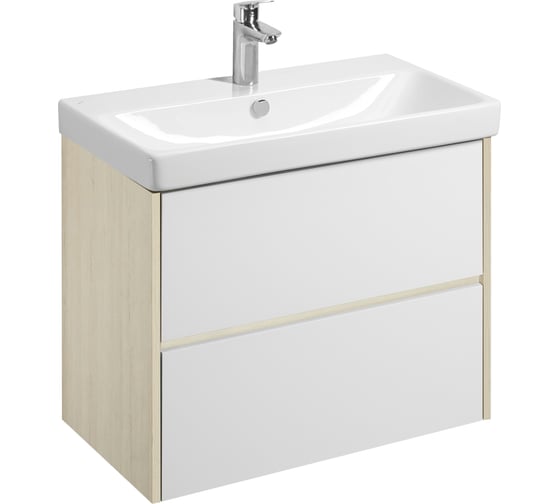 Изображение товара Тумба под раковину AQUATON Сканди 80 белый, дуб верона 1A283001SDB20