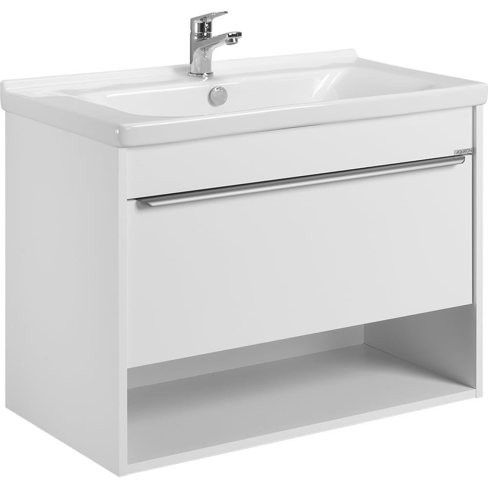 Изображение товара Тумба под раковину AQUATON Хоуп 80 с ящиком белый матовый современная серия