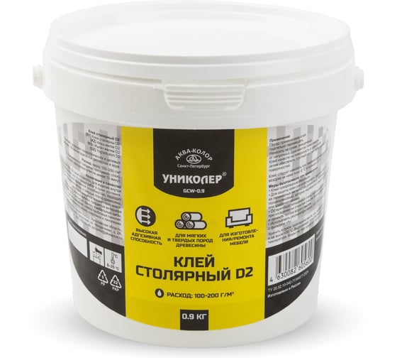 Изображение товара Клей столярный УНИКОЛЕР GCW-0.9 0.9 кг 762360