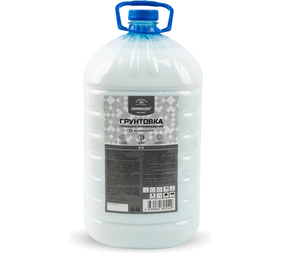 Изображение товара Грунтовка глубокого проникновения УНИКОЛЕР DPP- 5 PET ПЭТ-бутылка 5 л 762373