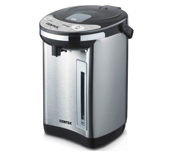Изображение товара Термопот Centek CT-1084 сталь, 6.0 л, 800 Вт, 2 способа подачи, повторное кипячение, двойная защита