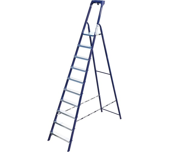 Изображение товара Стремянка стальная Алюмет с пластиковым органайзером 10 ступеней M8410AK011