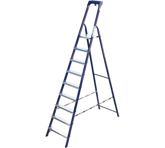 Изображение товара Стремянка стальная Алюмет с пластиковым органайзером 9 ступеней M8409AK011