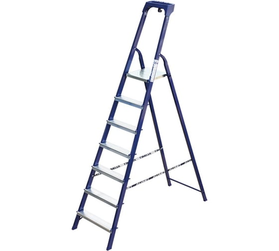 Изображение товара Стремянка стальная Алюмет с пластиковым органайзером 7 ступеней M8407AK011