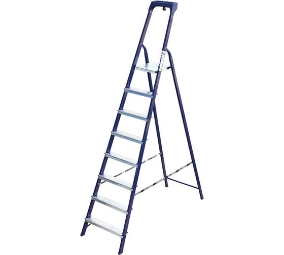 Изображение товара Стремянка стальная Алюмет с пластиковым органайзером 8 ступеней M8408AK011