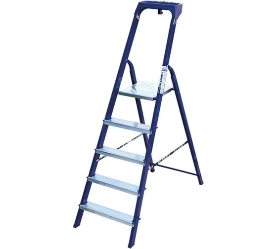 Изображение товара Стремянка стальная Алюмет с пластиковым органайзером 5 ступеней M8405AK011