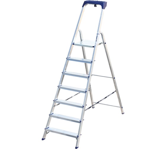 Изображение товара Стремянка алюминиевая Алюмет с пластиковым органайзером 7 ступеней AM707AK011