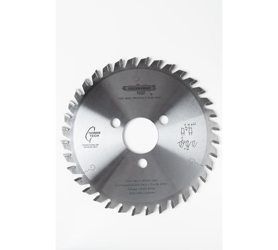 Изображение товара Пила дисковая Golden Eagle HW подрезная 200x45x4,3-5,5/3,2 z36 KO-WZ Holzma GE TL26192