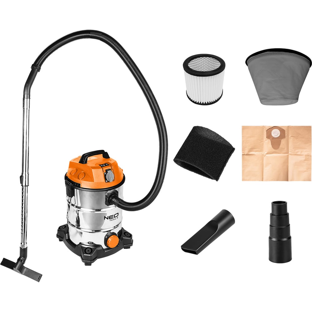 Изображение товара Строительный пылесос NEO Tools 1400 Вт, 30 л с функцией влажной и сухой уборки