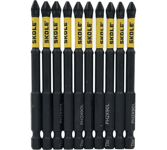 Изображение товара Бита магнитная SKOLE (BT2) 10 шт, PH2-90, сталь S2 оригинал BT2-H2090