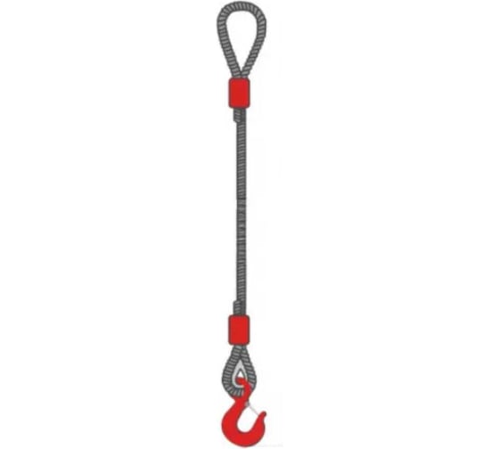 Изображение товара Строп канатный одноветвевой GPR 1СК 10 т, 10 м, втулка мягкая, петля-крюк 4631171105216