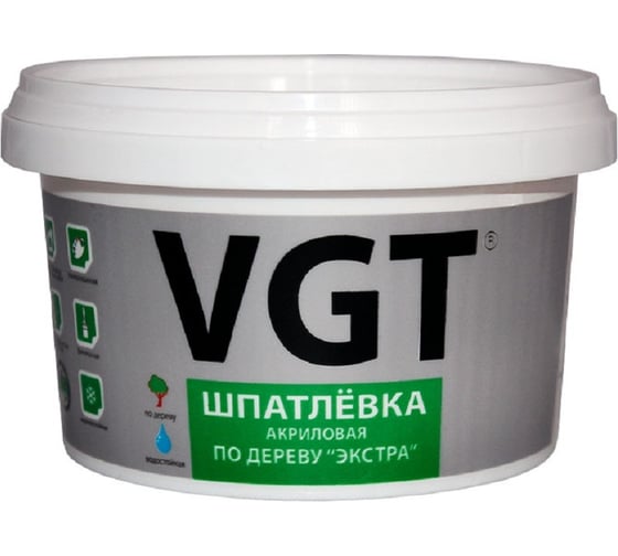 Изображение товара Шпаклевка по дереву VGT Экстра (дуб; светло-серый; 0.3 кг) 11606596