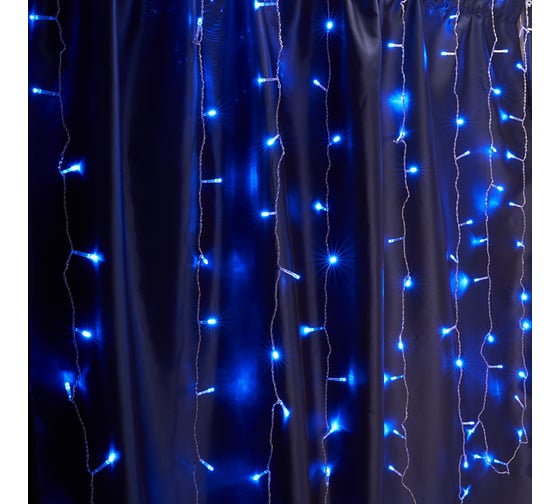 Изображение товара Светодиодная гирлянда штора FERON CL24 занавес 3x3м + 3м 230V синий c питанием от сети 41628