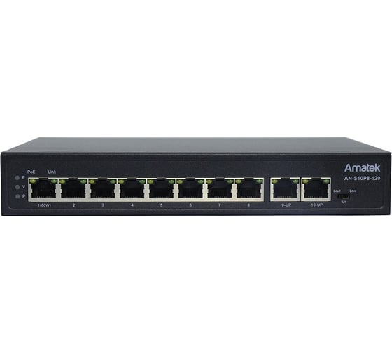 Изображение товара Коммутатор PoE Amatek AN-S10P8-120 v2 7000549