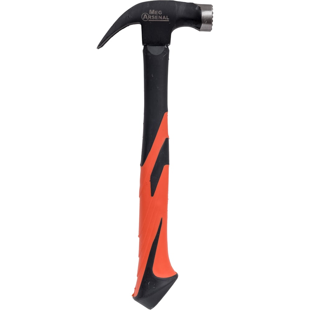 Изображение товара Молоток-гвоздодёр MegArsenal 227 г с фиберглассовой рукояткой для столярных работ