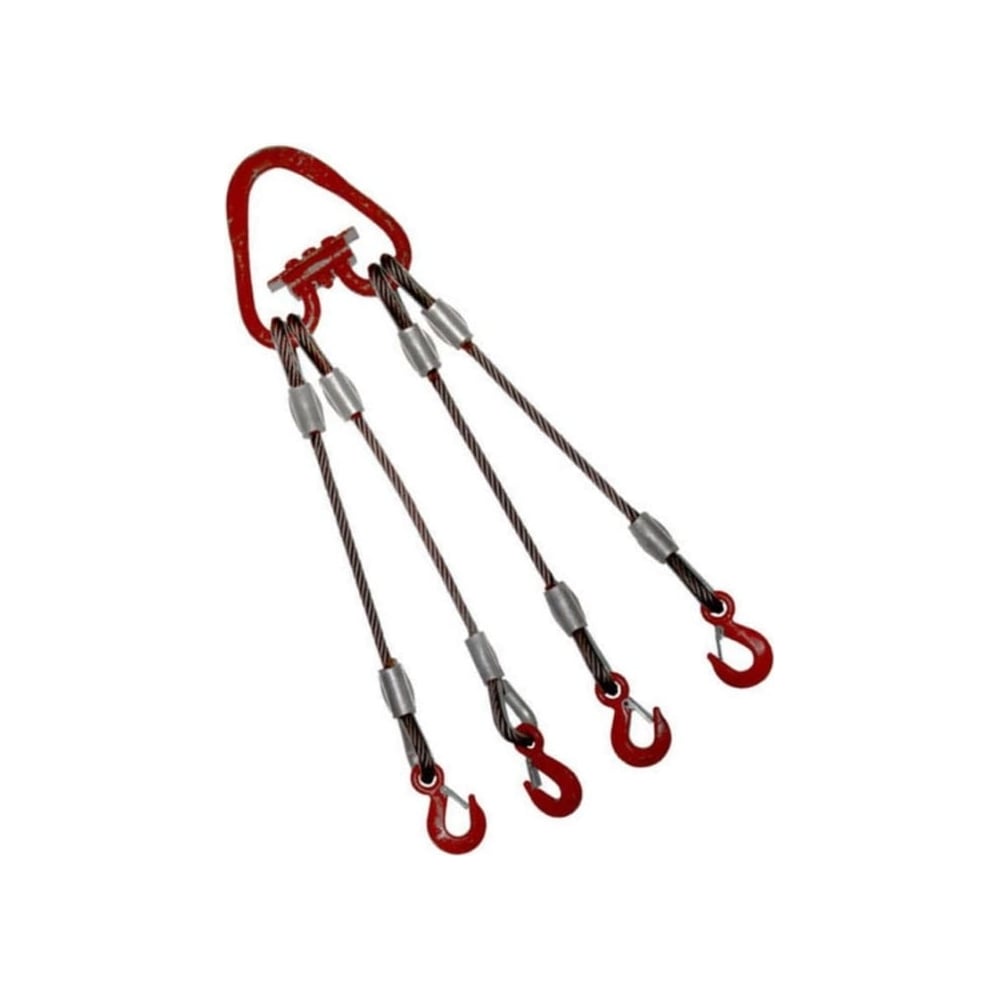 Изображение товара Строп канатный четырехветвевой GPR 4СК 20 т 7 м с крюками для подъема грузов