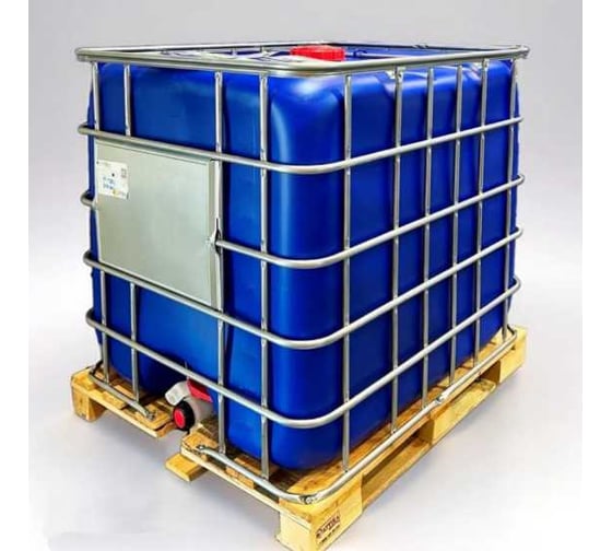 Изображение товара Еврокуб ООО «Аттика Упаковка» 1000 л, синий, на деревянной паллете АП-00000507-син