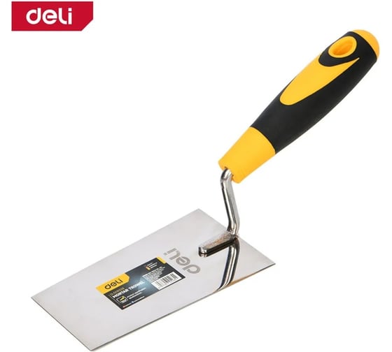 Изображение товара Кельма (мастерок) Deli трапеция 80x105x180мм DL509330 нержавеющая сталь, прорезиненная рукоятка 179412