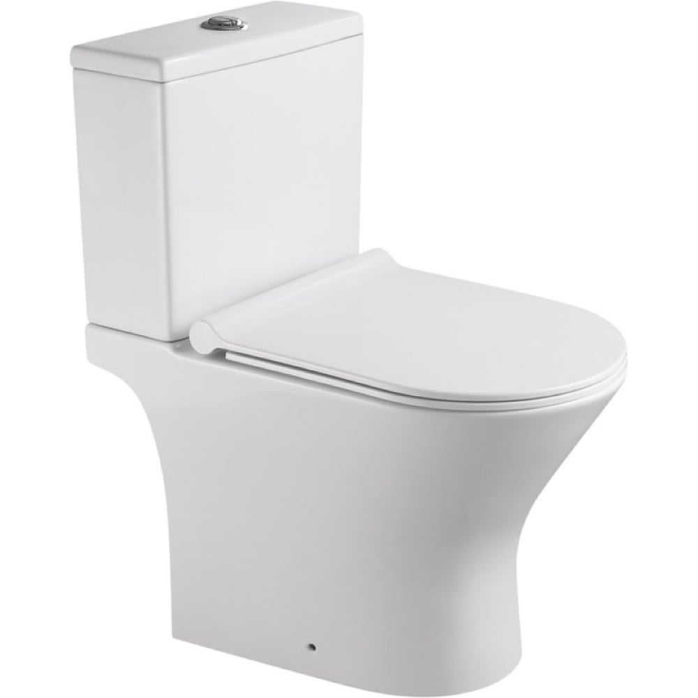 Изображение товара Напольный безободковый унитаз Stella Polar Ронда с сиденьем и системой антивсплеск