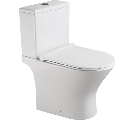 Изображение товара Унитаз напольный Stella Polar rimless с сиденьем, Ронда KN2224000, белый, 2 части SP-00001877