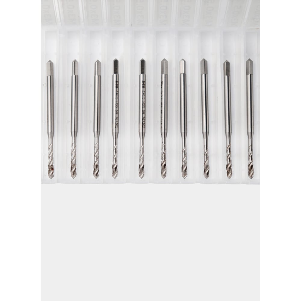 Изображение товара Метчик с винтовой канавкой РОСИНСТРУМЕНТ 10 шт М3x0,5 HSS DIN371