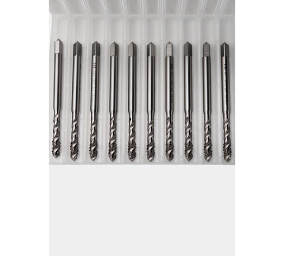 Изображение товара Метчик с винтовой канавкой РОСИНСТРУМЕНТ 10 шт, глухой М 6x1,0 HSS 6H DIN371 76761UP