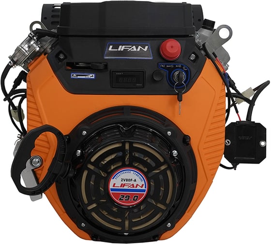 Изображение товара Двигатель LIFAN LF2V80F-A (4500), 29 л.с. D25 20А датчик давл./м, м/радиатор, счетчик моточасов 00-00158183
