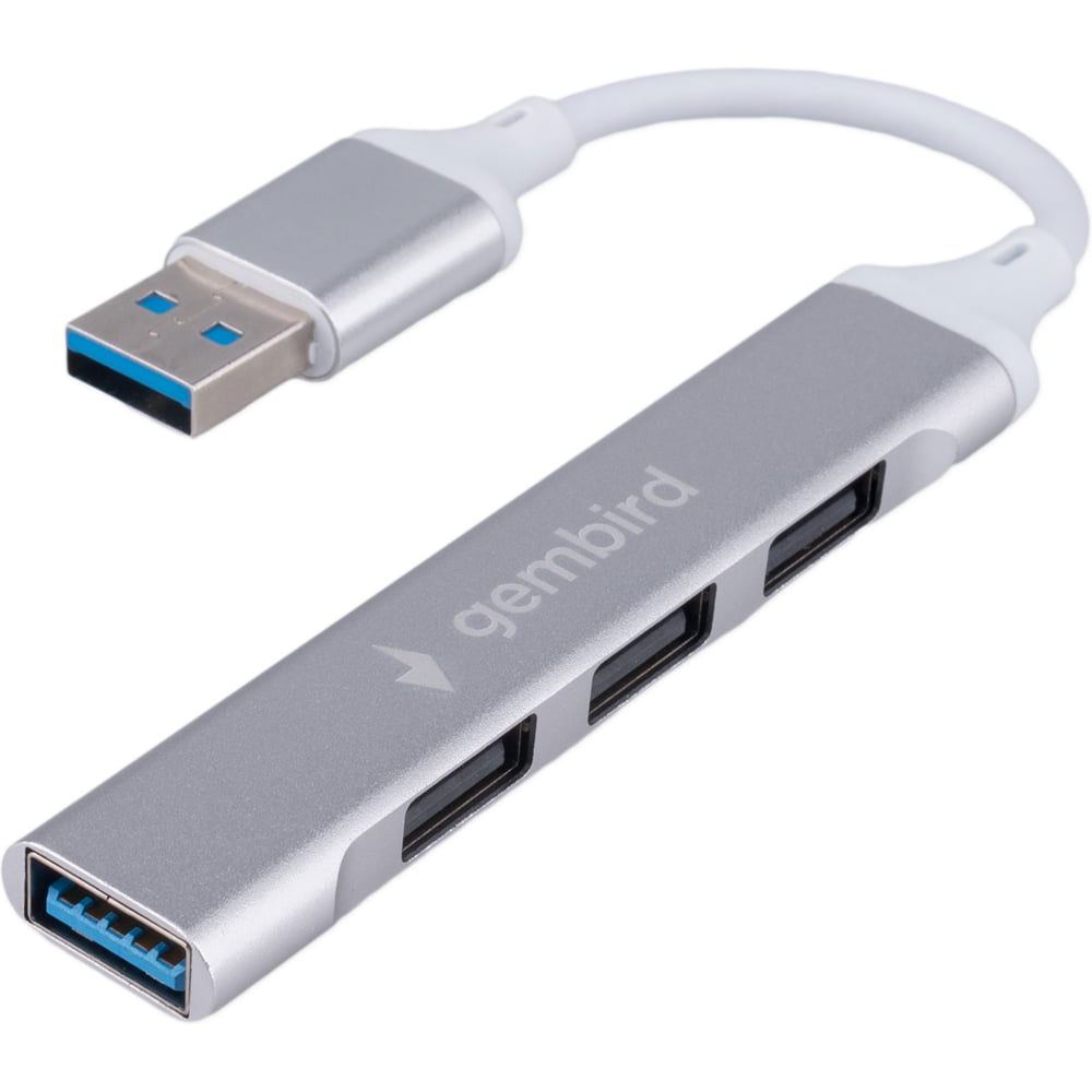 Изображение товара Разветвитель Gembird USB3.0/2.0 4 порта серебристый USB кабель 10 см