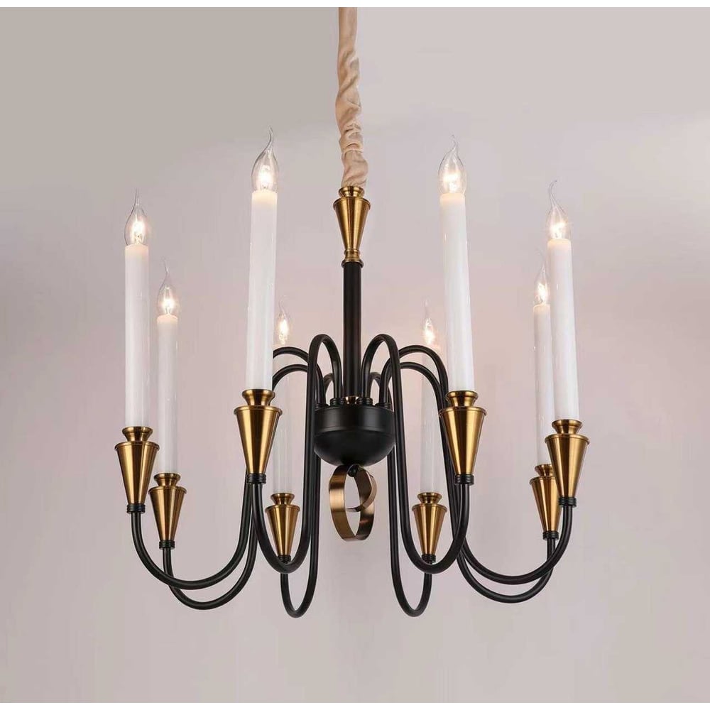 Изображение товара Подвесная люстра Мелодия Света PL5823-12 BK+AB 12 ламп стиль минимализм