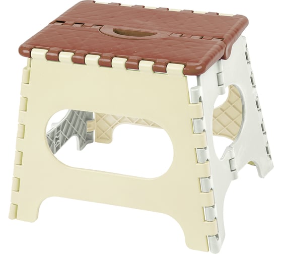 Изображение товара Табурет складной пластиковый BEFAST средний, коричневый/бежевый ТСПСКБ1S
